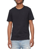 Short Sleeves Smooth Cotton Solid Crewneck Tee